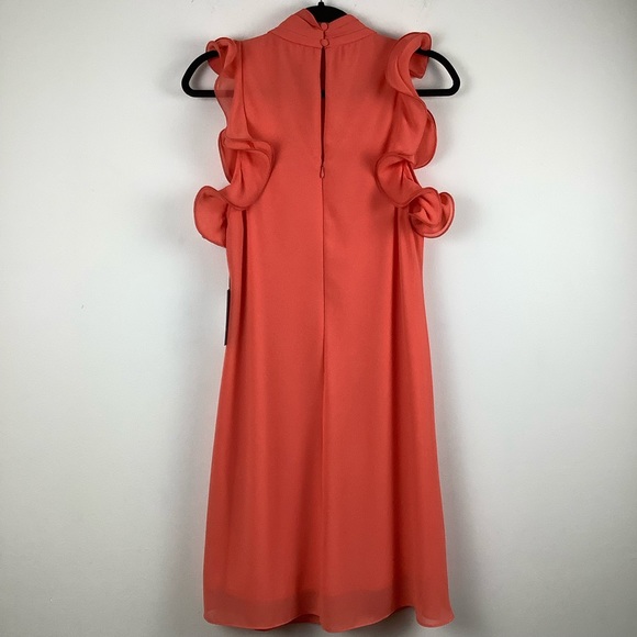 NWT Vince Camuto Sleeveless Ruffle Dress in Coral - Picture 5 of 6